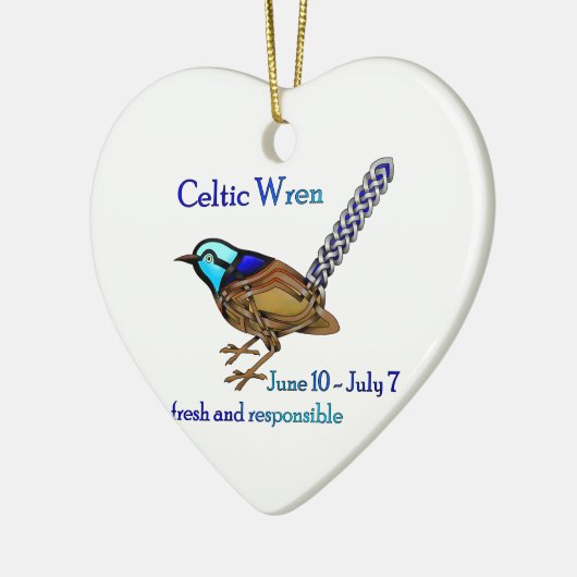 Celtic Wren Keramisch Ornament (Links)