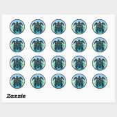 Celtic Zee Turtle Ronde Sticker (Vel)