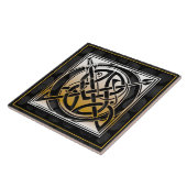 Celtic Zwarte Steen O Monogram Tegel Tegeltje (Zijkant)