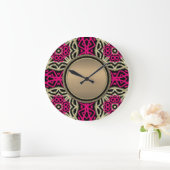 Celtica Hot Pink & Gold Wall Clock Grote Klok (Huis)
