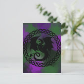 CelticCircleDragonPurpleGreen Briefkaart (Staand voorkant)