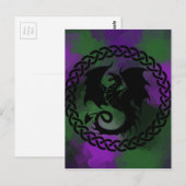 CelticCircleDragonPurpleGreen Briefkaart (Voorkant / Achterkant)