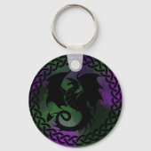 CelticCircleDragonPurpleGreen Sleutelhanger (Voorkant)