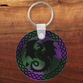 CelticCircleDragonPurpleGreen Sleutelhanger (Voorkant)