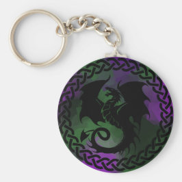 CelticCircleDragonPurpleGreen Sleutelhanger
