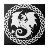 CelticCircleWhiteDragon Tegeltje (Voorkant)