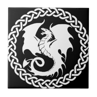 CelticCircleWhiteDragon Tegeltje