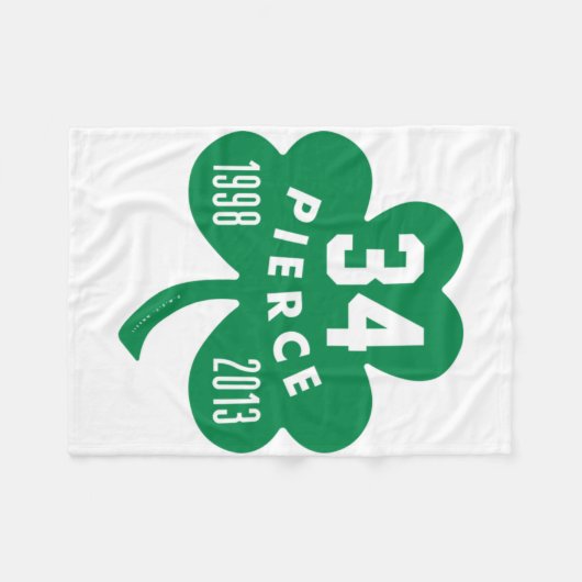 Celtics - Pierce 34 Retired Number Clover (Green) Fleece Deken (Voorkant (Horizontaal))