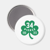 Celtics - Pierce 34 Retired Number Clover (Green) Magneet (Voorkant / Achterkant)