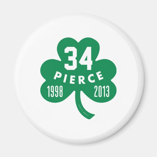 Celtics - Pierce 34 Retired Number Clover (Green) Magneet (Voorkant)