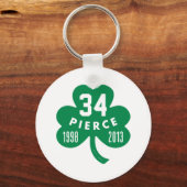 Celtics - Pierce 34 Retired Number Clover (Green) Sleutelhanger (Voorkant)