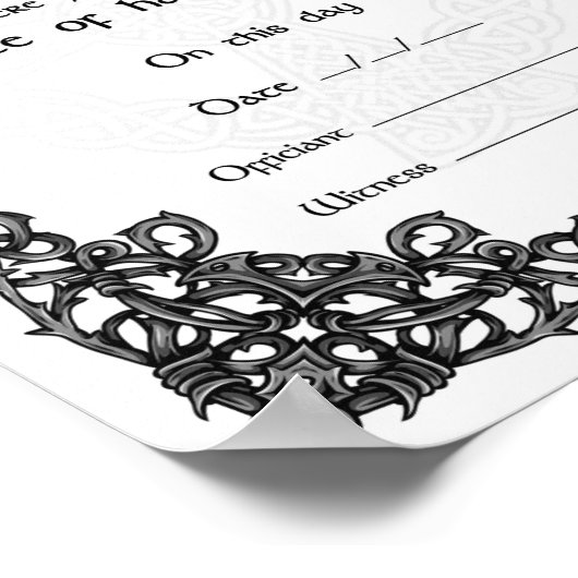 CELTISCH BEHANDELINGSCERTIFICAAT - Wit Poster (Hoek)