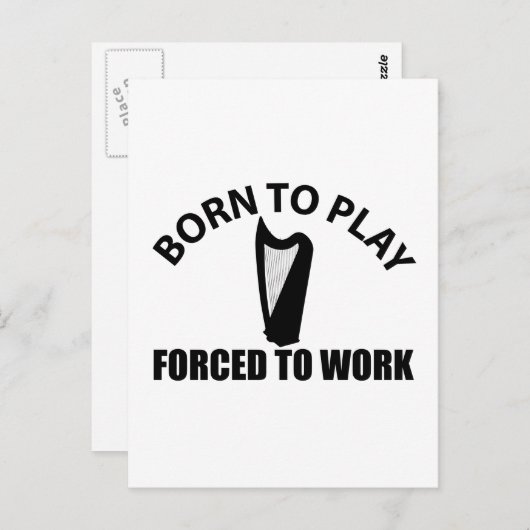 celtisch harpontwerp briefkaart (Voorkant / Achterkant)