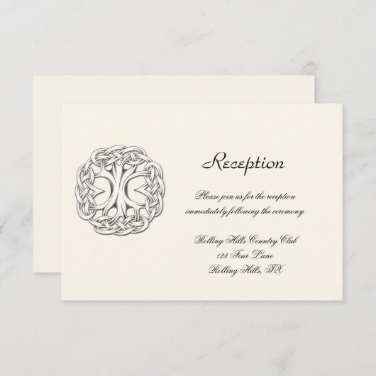 Celtische boom van het huwelijk informatiekaartje (Voorkant / Achterkant)
