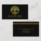 Celtische boom van het leven - Yggdrasil - Emerald Visitekaartje (Voorkant / Achterkant)