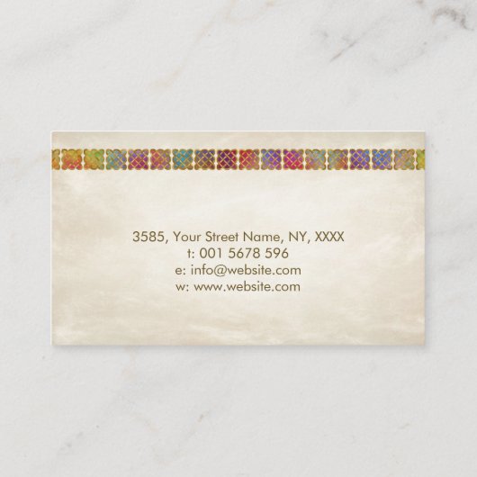 Celtische boom van het leven - Yggdrasil - Kleurmo Visitekaartje (Achterkant)