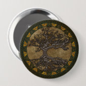 Celtische boom van leven ronde button 4,0 cm (Voorkant /achterkant)