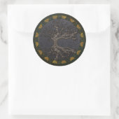 Celtische boom van leven ronde sticker (Tas)
