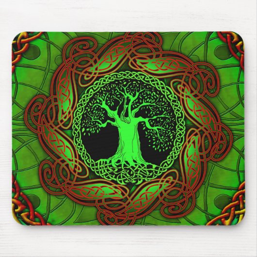 Celtische boom (verlichte versie) muismat (Voorkant)