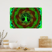 Celtische boom (verlichte versie) poster (Keuken)