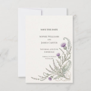 Celtische Distel Botanische Trouwkaart Save The Da Date