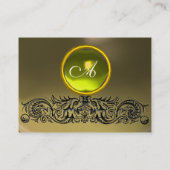 CELTISCHE DRAGONS MONOGRAM AGATE grijs geel topaz Visitekaartje (Achterkant)
