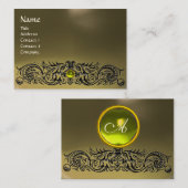 CELTISCHE DRAGONS MONOGRAM AGATE grijs geel topaz Visitekaartje (Voorkant / Achterkant)
