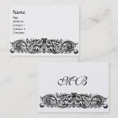 CELTISCHE DRAGONS MONOGRAM parelpapier Visitekaartje (Voorkant / Achterkant)