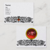 CELTISCHE DRAGONS MONOGRAM parelpapier Visitekaartje (Voorkant / Achterkant)