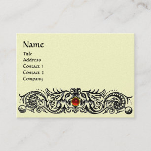 CELTISCHE DRAGONS MONOGRAM parelpapier Visitekaartje