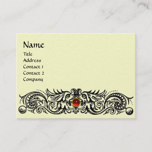 CELTISCHE DRAGONS MONOGRAM parelpapier Visitekaartje (Voorkant)