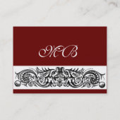 CELTISCHE DRAGONS MONOGRAM, rood Visitekaartje (Achterkant)