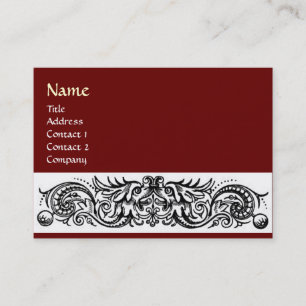 CELTISCHE DRAGONS MONOGRAM, rood Visitekaartje