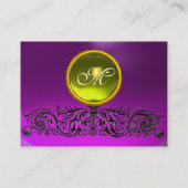 CELTISCHE DRAGONS MONOGRAM TOPAZ paarse amethist Visitekaartje (Achterkant)