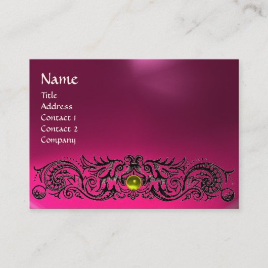 CELTISCHE DRAGONS MONOGRAM TOPAZ roze amethist Visitekaartje (Voorkant)