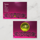 CELTISCHE DRAGONS MONOGRAM TOPAZ roze amethist Visitekaartje (Voorkant / Achterkant)