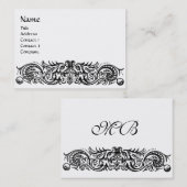 CELTISCHE DRAGONS ZWARTE WITTE MONOGRAM VISITEKAARTJE (Voorkant / Achterkant)