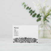 CELTISCHE DRAGONS ZWARTE WITTE MONOGRAM VISITEKAARTJE (Staand voorkant)