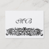 CELTISCHE DRAGONS ZWARTE WITTE MONOGRAM VISITEKAARTJE (Achterkant)