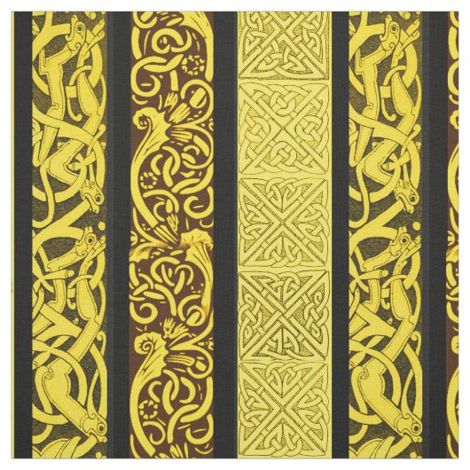 Celtische grenzen in goud stof (Swatch)
