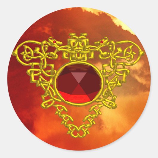 CELTISCHE HART RONDE STICKER (Voorkant)