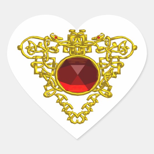 CELTISCHE HART, wit Hart Sticker (Voorkant)