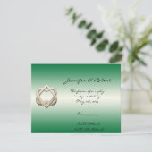 Celtische harten op groene gradiëntreactiekaart RSVP kaartje (Staand voorkant)