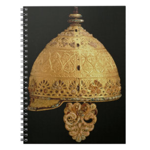 Celtische helm gevonden in Agris, Charante, 4e eeu Notitieboek