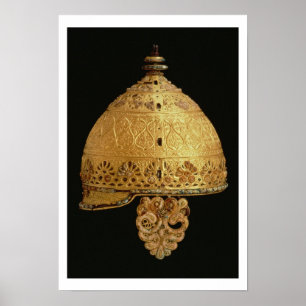 Celtische helm gevonden in Agris, Charante, 4e eeu Poster