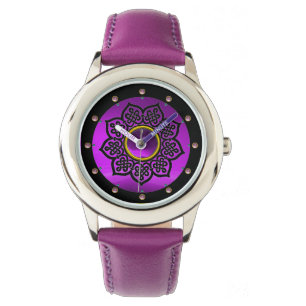 CELTISCHE KENNISSTROOM EN PAARSE AMETHYST GEM STON HORLOGE