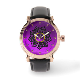 CELTISCHE KENNISSTROOM EN PAARSE AMETHYST GEM STON HORLOGE