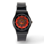CELTISCHE KENNISSTROOM EN RODE RUBY GEM STONES HORLOGE (Voorkant)