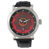 CELTISCHE KENNISSTROOM, RODE BURGUNDY RUBY GEM STO HORLOGE (Voorkant)