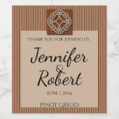 Celtische knoop in crème en ringzegelmerk wijn etiket (Enkel label)